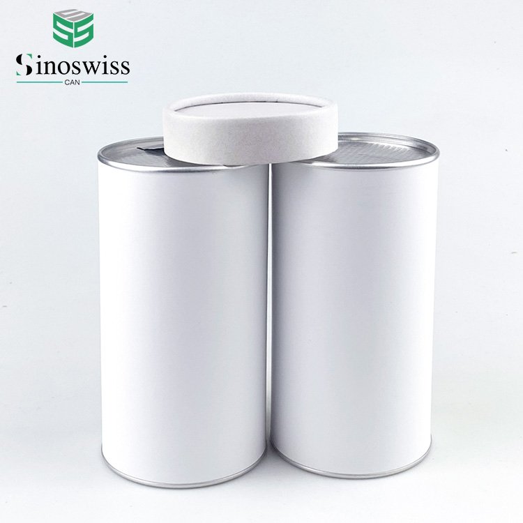 Cardboard cylinder packaging box white paper tube spice bottle packaging