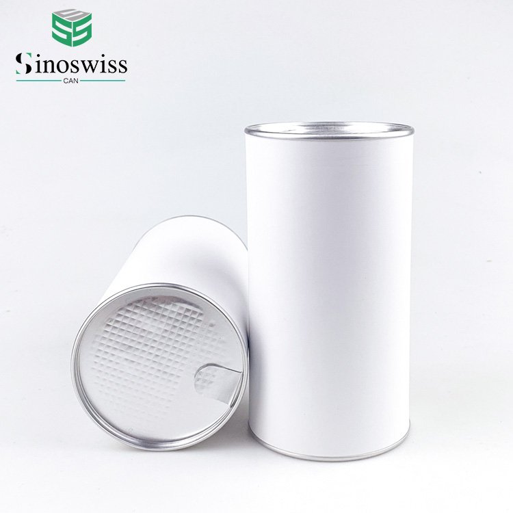 Cardboard cylinder packaging box white paper tube spice bottle packaging