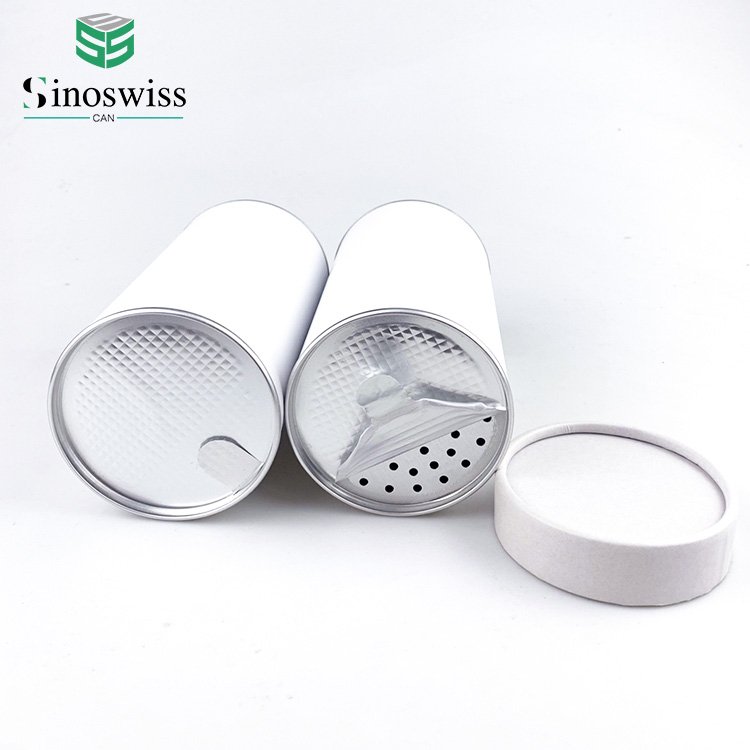 Cardboard cylinder packaging box white paper tube spice bottle packaging