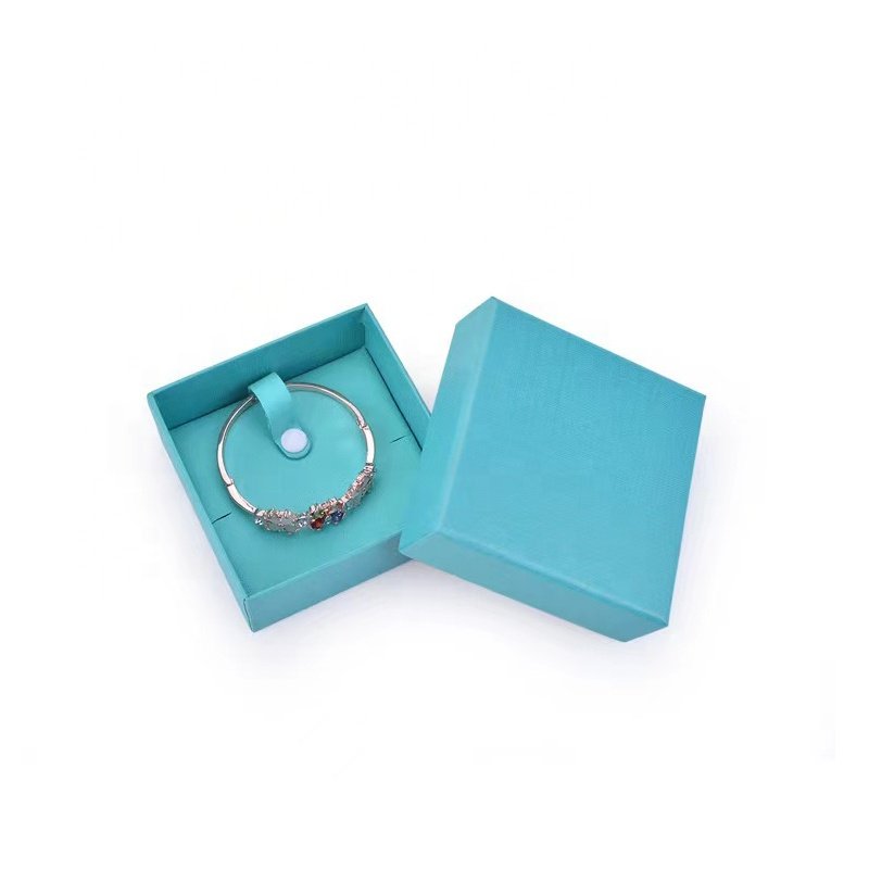 Factory Custom Lake Color Lid And Base PaperJewelry Packing Gift Boxes With Handle Bags