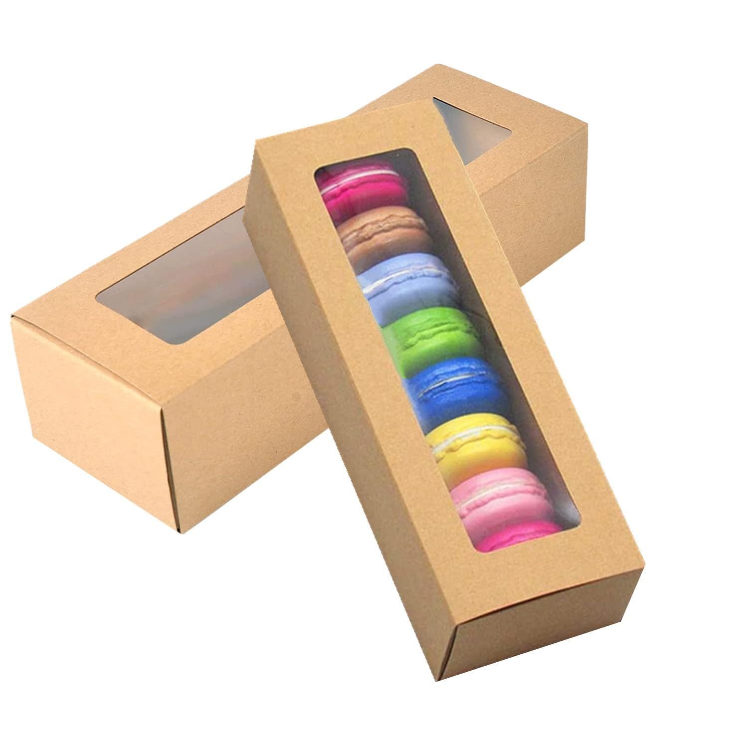 Recyclable Custom Luxury Biscuit Gift Food Macaron Packaging Kraft Paper Boxes Custom Macaron Package Boxes Custom Packaging