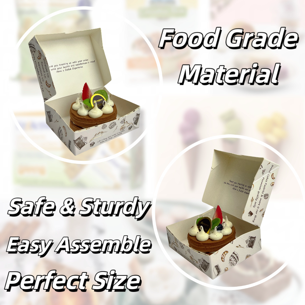 Custom Logo Bakery Box Packaging Chocolate Brownie Series Printed Boxes Your Gift Paper Boxes Cupcake Dessert Food Container