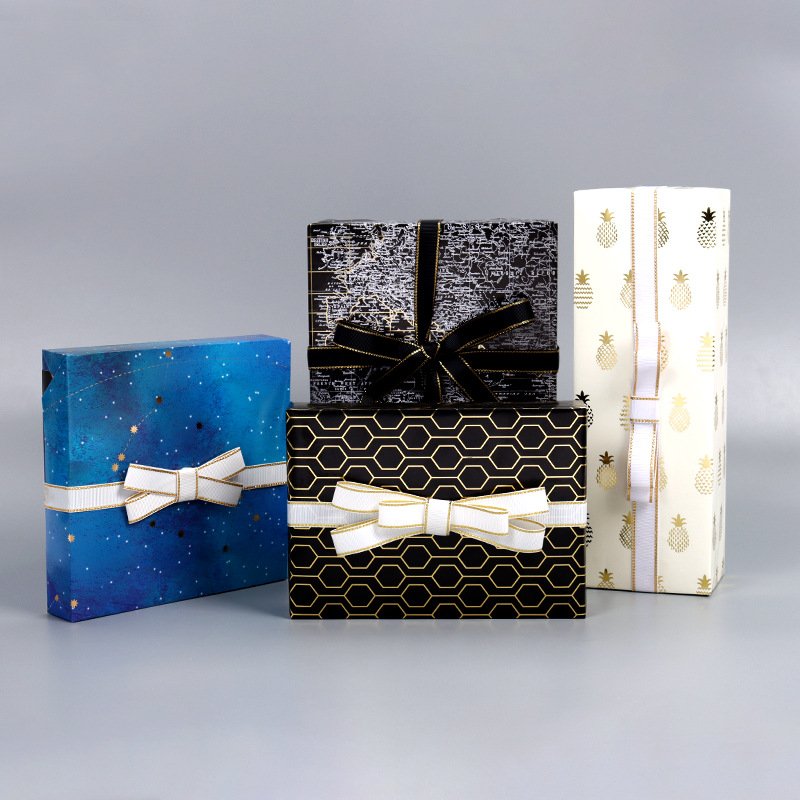 High Quality Dark Star Printing Foil Stamping Gift Wrap Paper Rolls Gift Paper Spot Packaging Paper