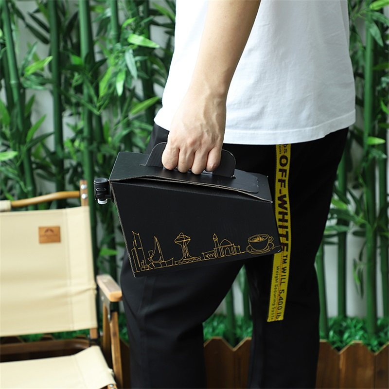 LOKYO Customized kraft paper to go coffee traveler box carrier beverage hot drink portable coffee dispenser