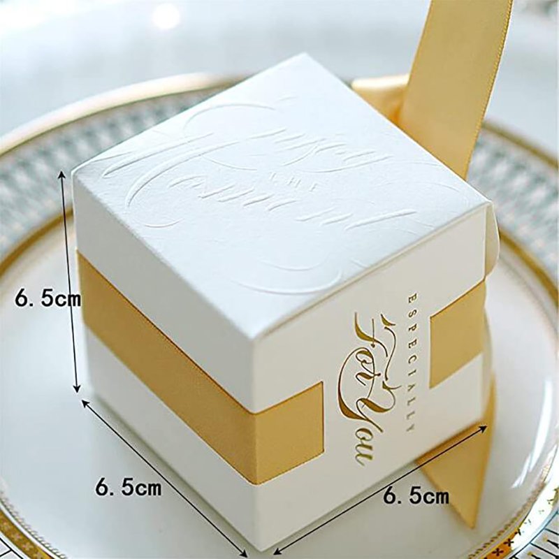 AMZ Hot Sale Wedding Favors Gift With Ribbon Candy Boxes For Christening Baby Shower Birthday Event Party Supplies