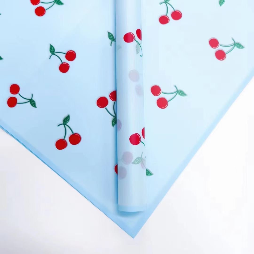 korean designer brands printing floral flower wrapping paper roll waterproof plastic florist supplies rose gift for packaging