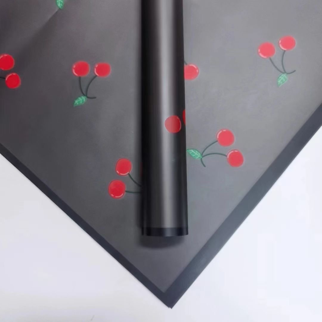 korean designer brands printing floral flower wrapping paper roll waterproof plastic florist supplies rose gift for packaging