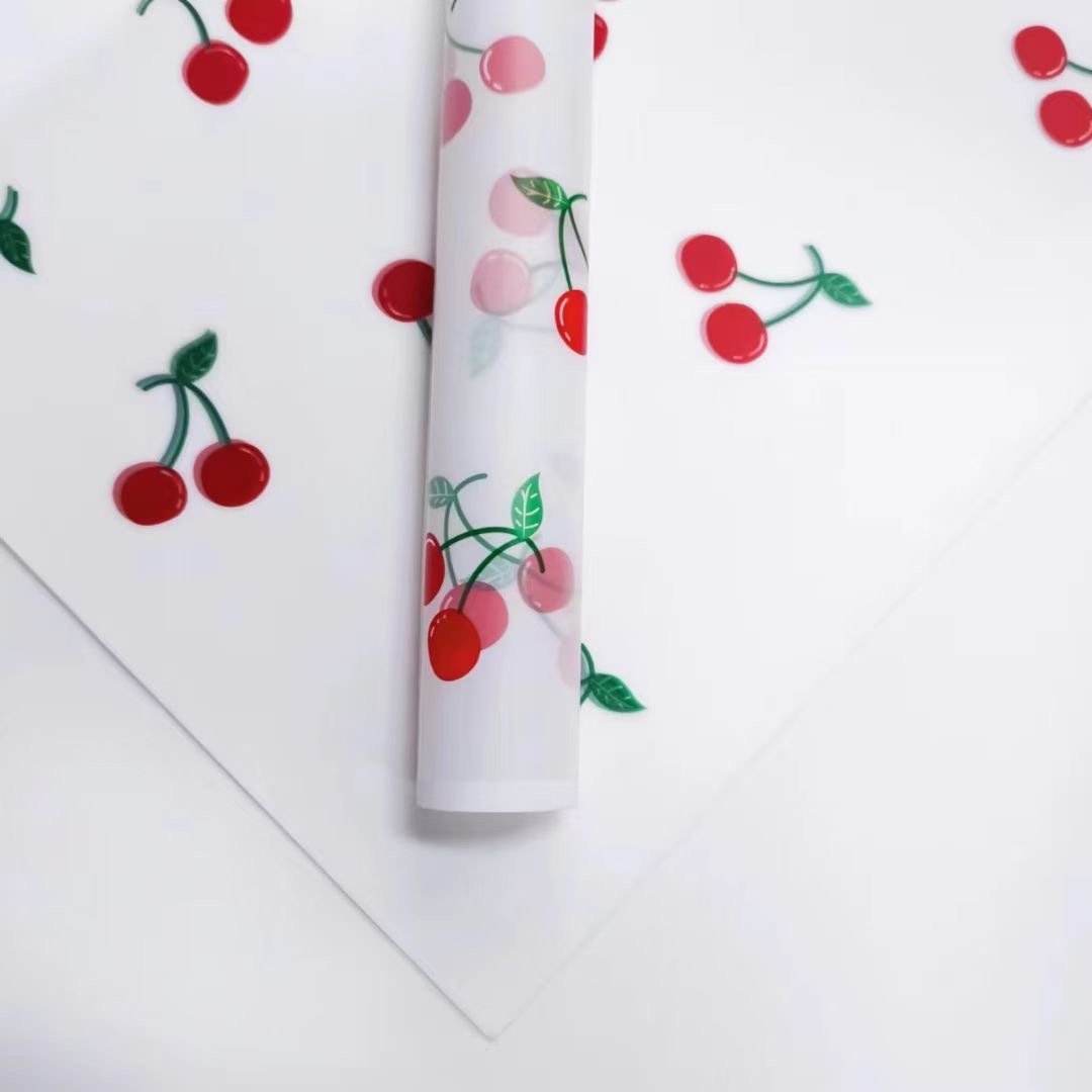 korean designer brands printing floral flower wrapping paper roll waterproof plastic florist supplies rose gift for packaging