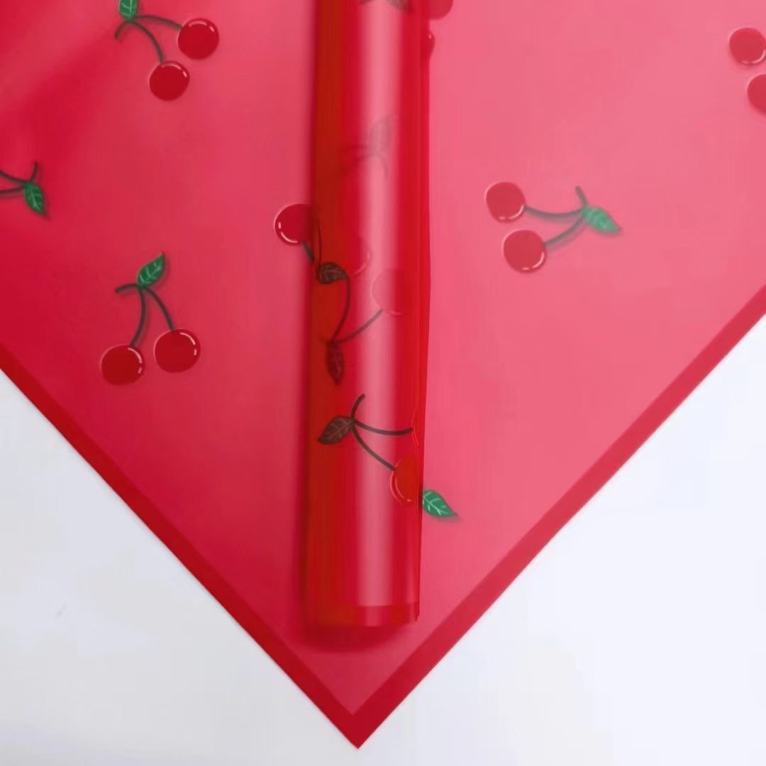 korean designer brands printing floral flower wrapping paper roll waterproof plastic florist supplies rose gift for packaging