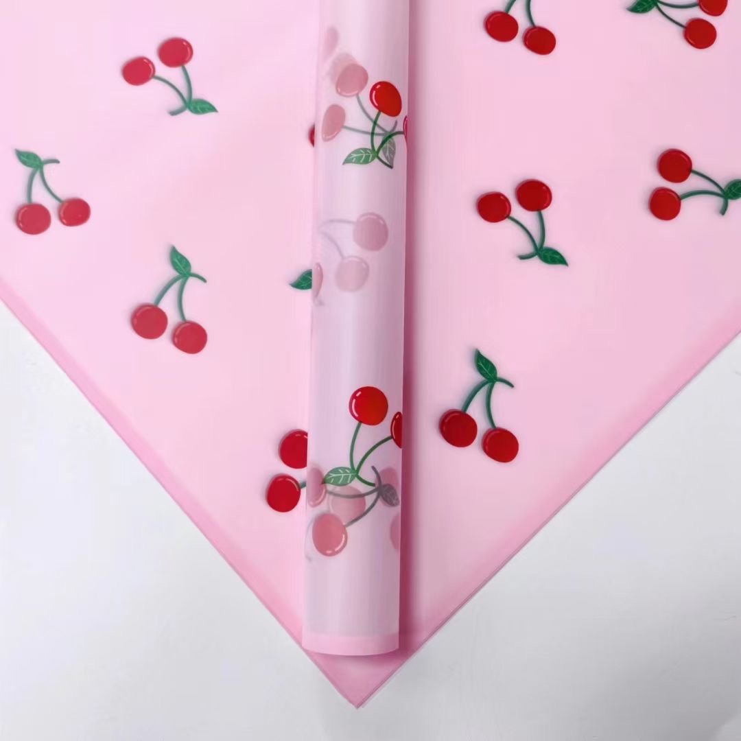 korean designer brands printing floral flower wrapping paper roll waterproof plastic florist supplies rose gift for packaging