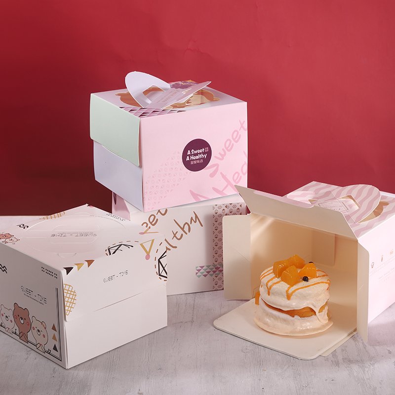 christmas food grade paper gift surprise cake boxes supplies 10x10x10 birthday cake takeaway box