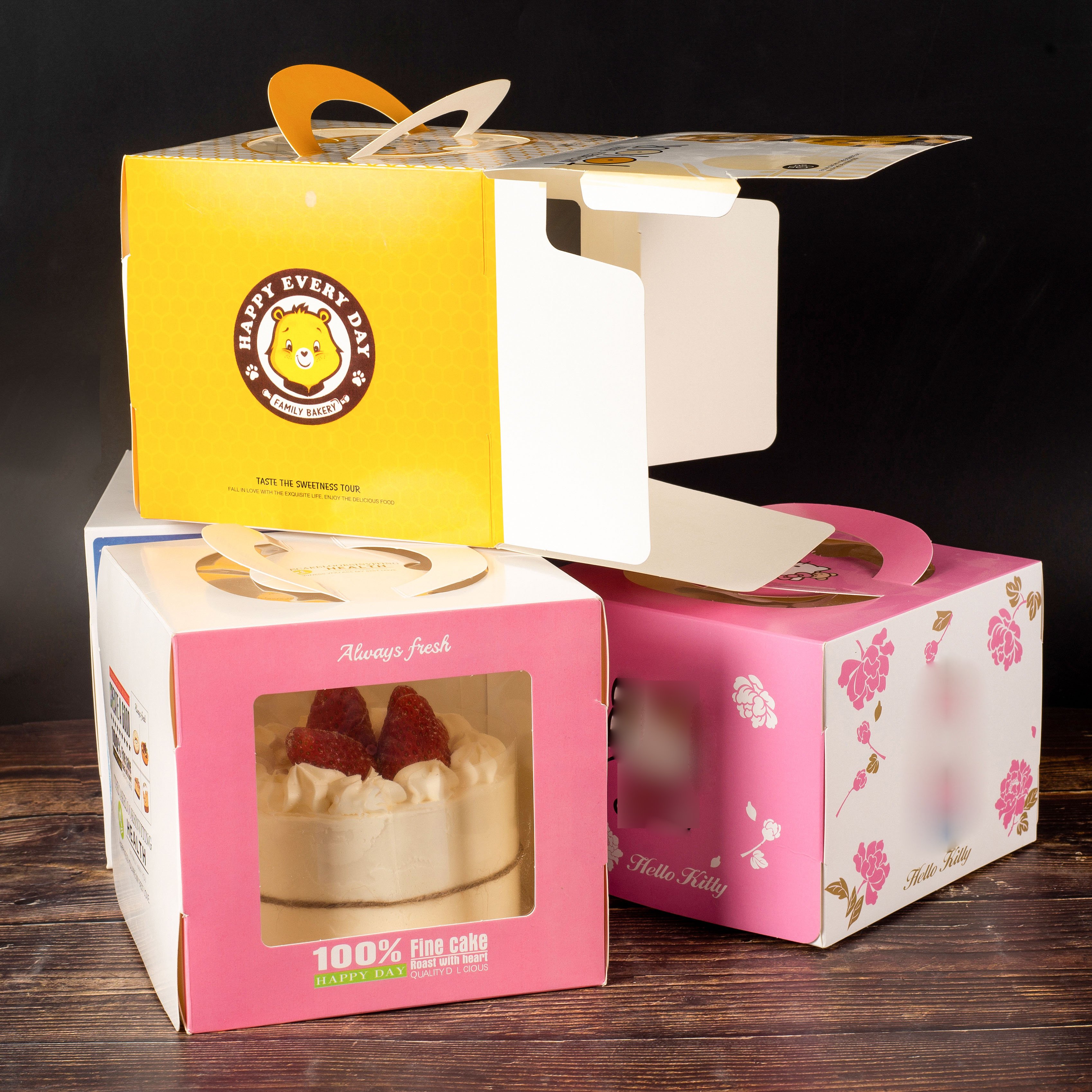 christmas food grade paper gift surprise cake boxes supplies 10x10x10 birthday cake takeaway box
