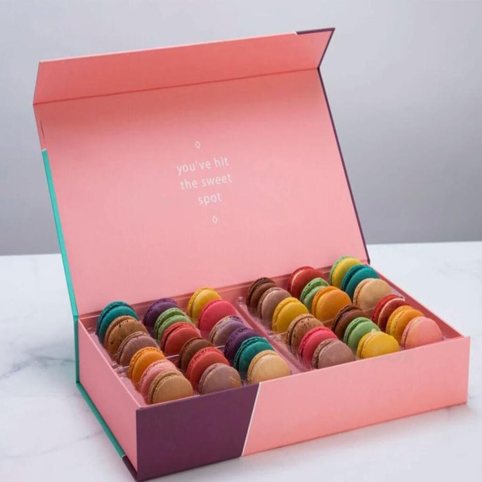 Custom Luxury Biscuit Gift Food Macaron Packaging Sweet Cookie Paper Packaging Macaron paper Box