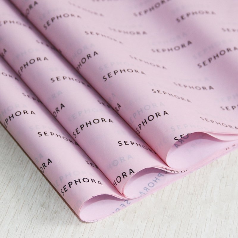 Custom tissue paper eco friendly pink and purple wrapping paper for packaging with logo