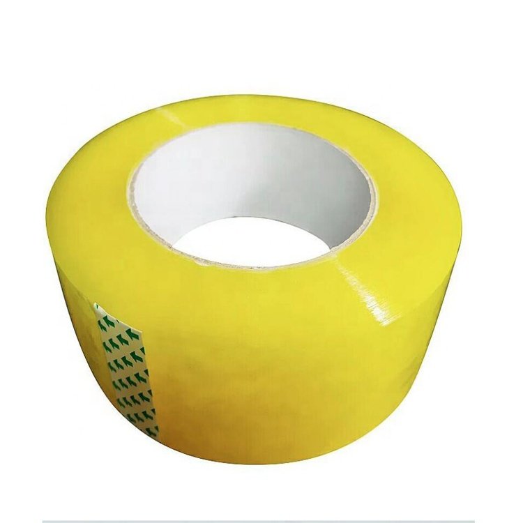 Tape supplier yellowish color custom carton shipping sealing bopp adhesivetape Transparent Parcel packaging tape