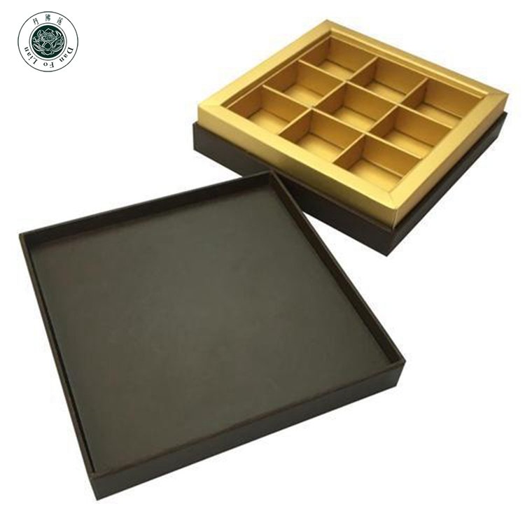 lid and bottom 2 piece boutique gift box for candy golden chocolate gift packaging box with ribbon