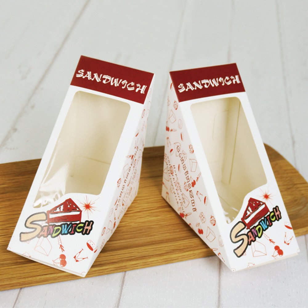 Thickened Paper Sandwich Packing Box with Open Window Transparent Cake and Cupcake Food Packaging Boxes