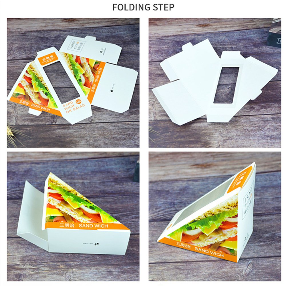 Thickened Paper Sandwich Packing Box with Open Window Transparent Cake and Cupcake Food Packaging Boxes
