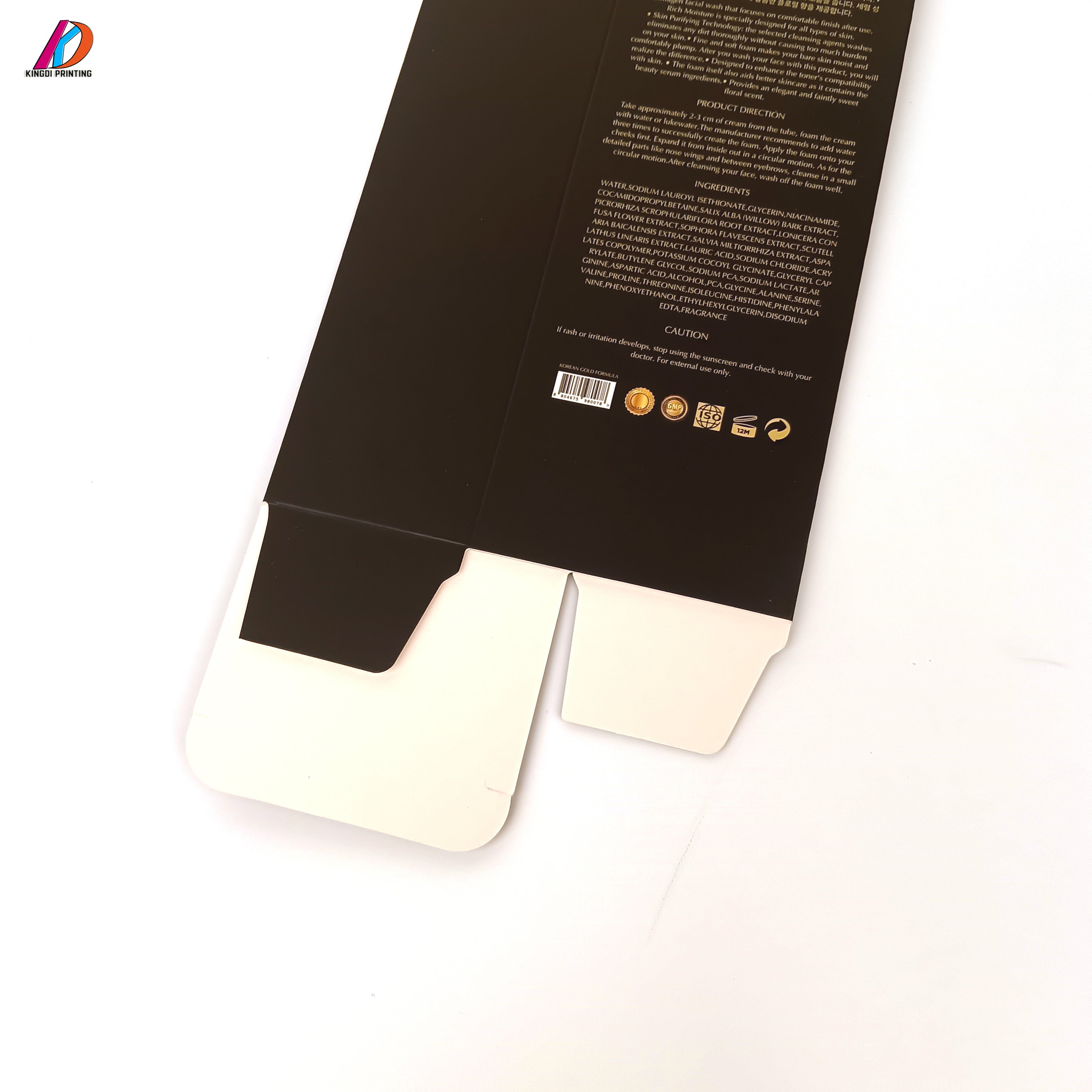 Custom Luxury Black Color Folding Cardboard Packaging Paper Box With scratch Proof Film
