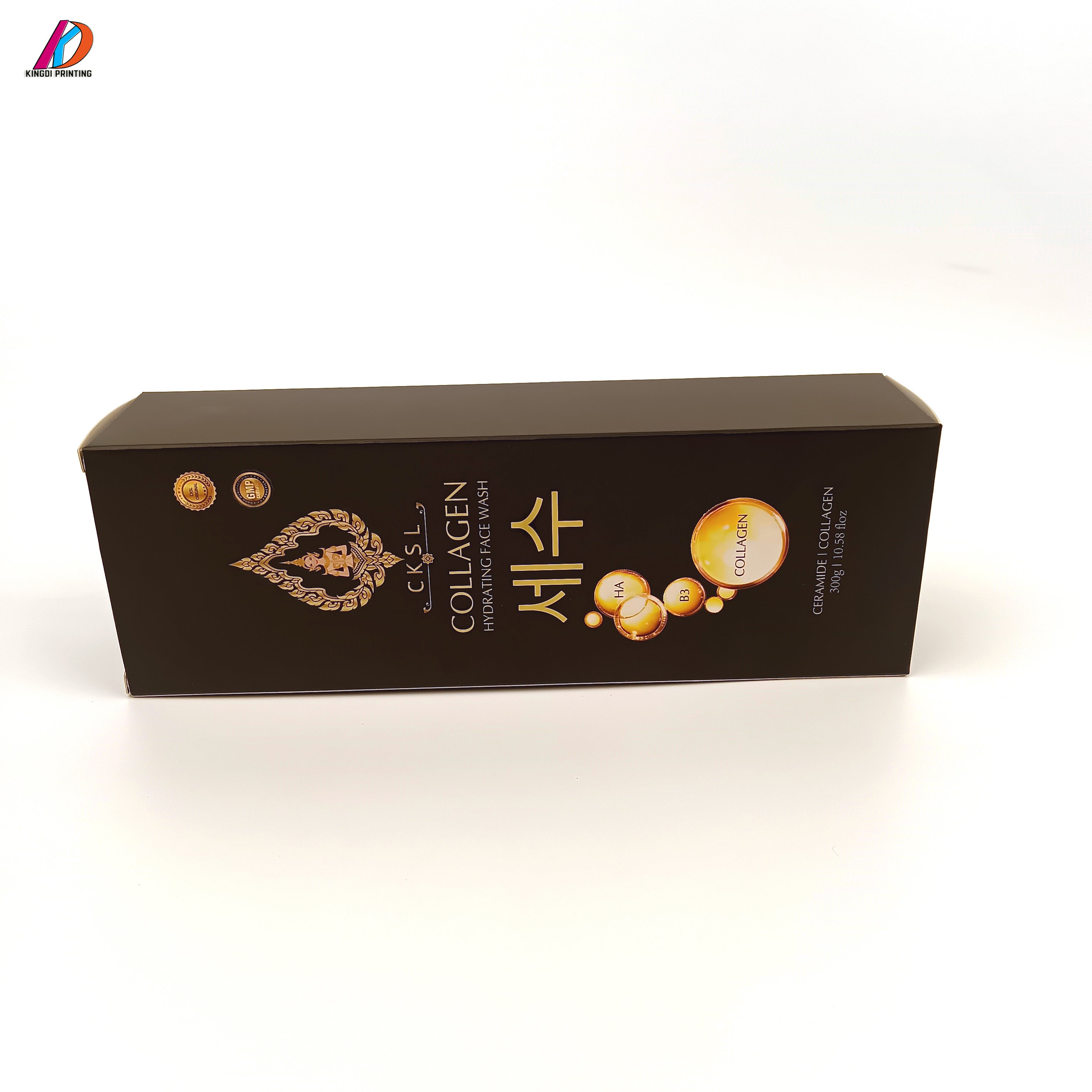 Custom Luxury Black Color Folding Cardboard Packaging Paper Box With scratch Proof Film