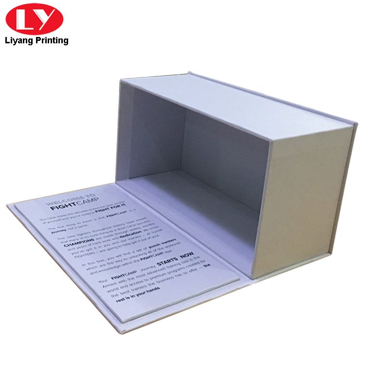 White Paper Rectangle Boxes With Magnetic Front Flap Closure