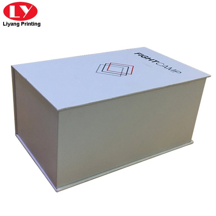 White Paper Rectangle Boxes With Magnetic Front Flap Closure