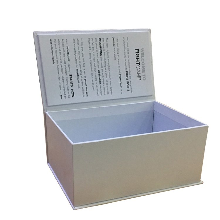 White Paper Rectangle Boxes With Magnetic Front Flap Closure