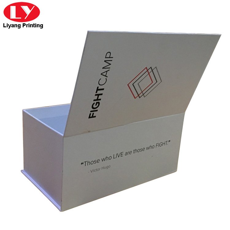 White Paper Rectangle Boxes With Magnetic Front Flap Closure