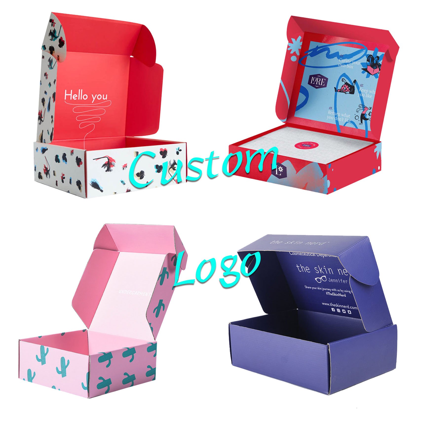 Custom Logo Packaging Large Cardboard Carton Mailer Box Baby Clothing Shoes Corrugated Packaging Paper Shipping Boxes