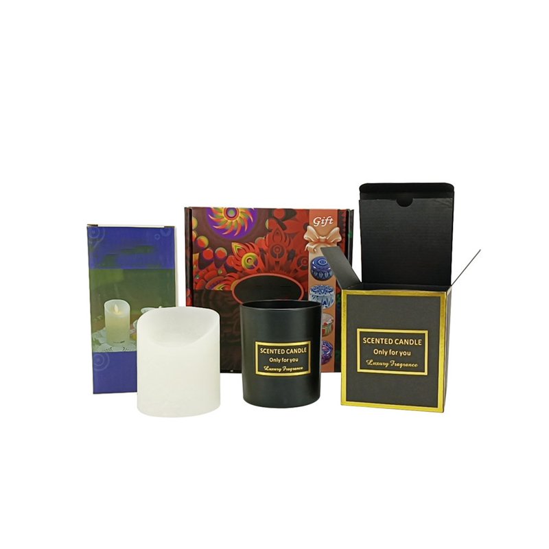 Wholesale Luxury Premium Custom Logo Packaging Gift Candle Jar Boxes Custom Fancy Design Logo Rigid Paper Candle Box