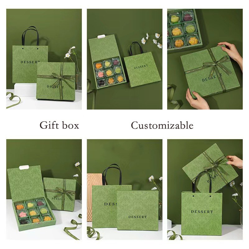 White Card Paper 9 Grid Macaron Cookie Cupcake Bakery Chocolate Pastry Dessert Packaging Gift Box