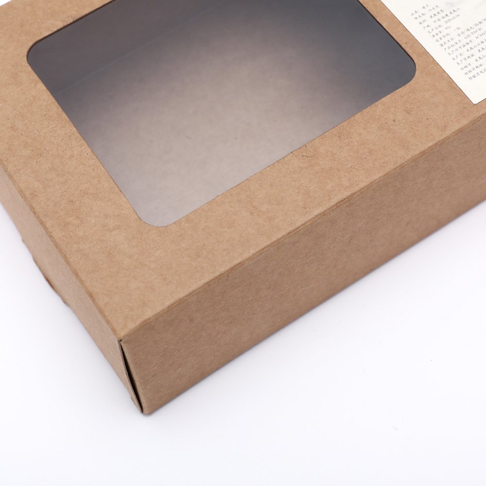 GONHUA Custom Logo Eco Friendly Small Cosmetic Skin Care Printing Drawer Kraft Clear Window Cardboard Gift Packaging Paper Box