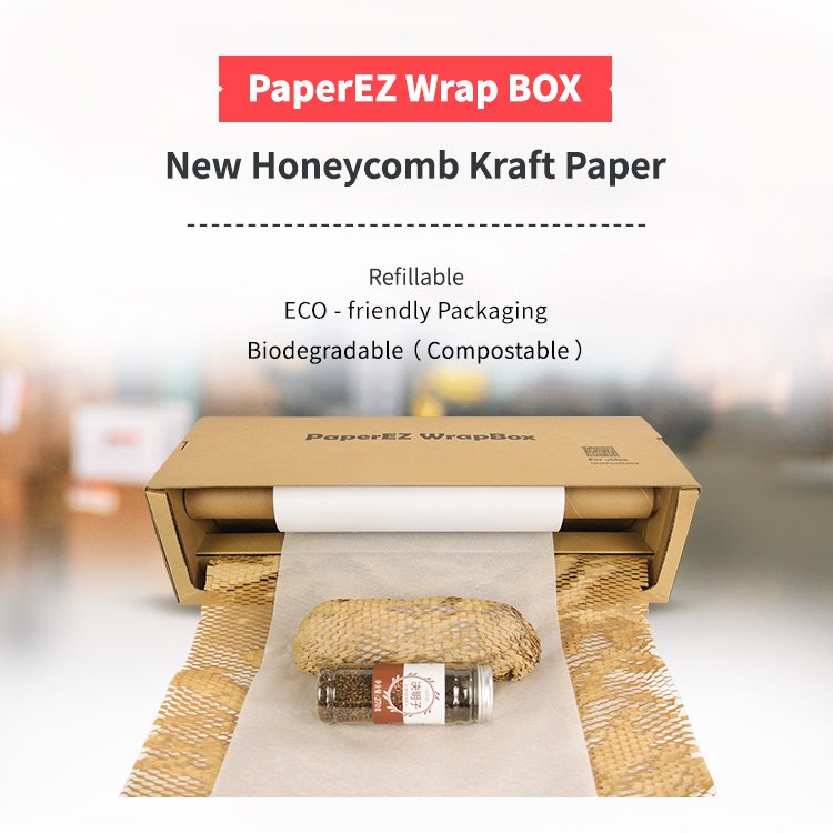 PaperEZ Custom Color Corrugated White Honeycomb Paper Roll Wrapping