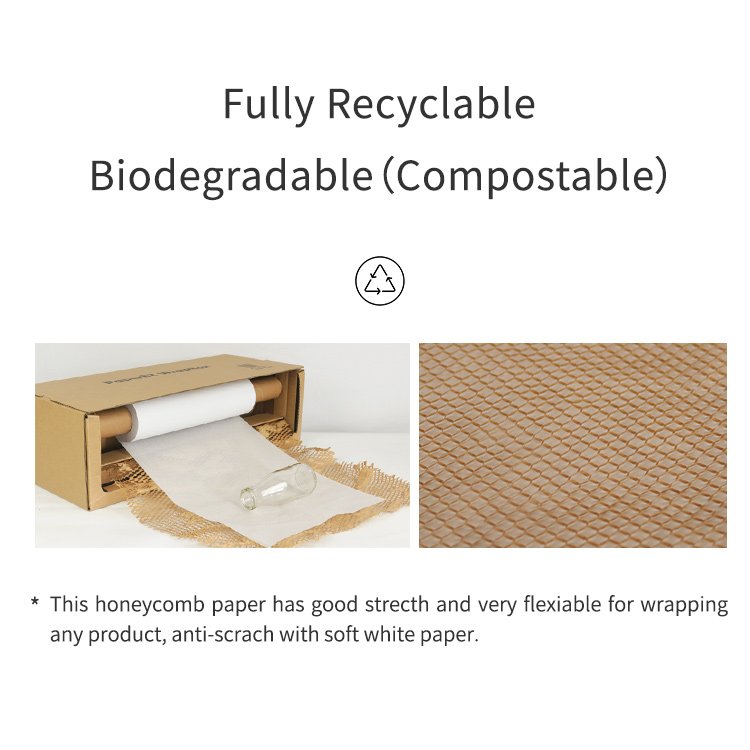 PaperEZ Custom Color Corrugated White Honeycomb Paper Roll Wrapping