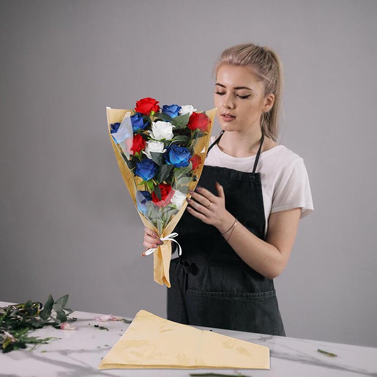 100pcs Floral Bouquet Wrapping Paper Floral Packing Sleeves Wedding Florist Supplies Floral Bouquet Packaging Paper Flower