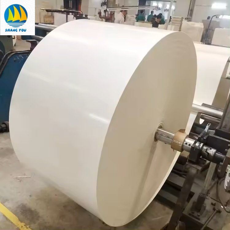 Factory direct moisture proof paper printing food grade white kraft roll wood pulp white kraft packaging base paper