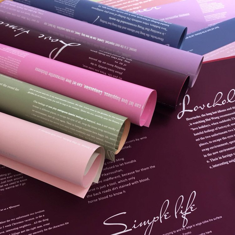 personalized logo printing colorful bouquet flower packaging paper flower shop supplies gift packaging paper