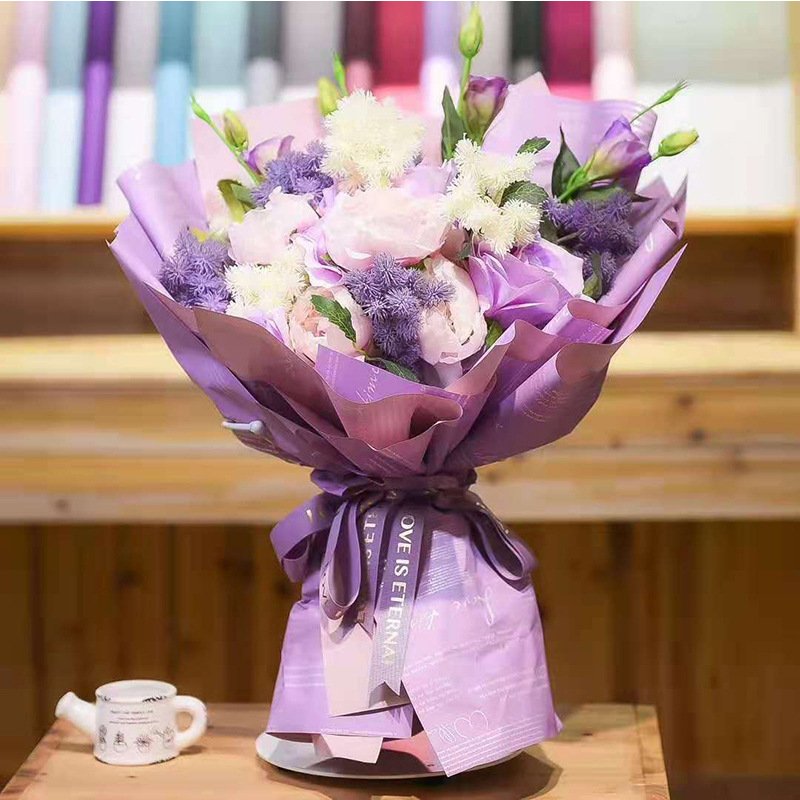 personalized logo printing colorful bouquet flower packaging paper flower shop supplies gift packaging paper