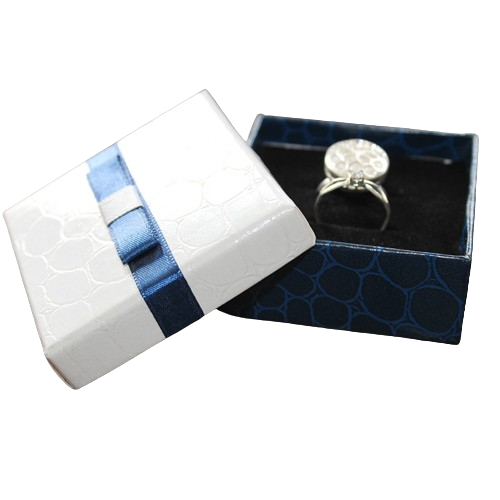 Wholesale new design Factory Crocodile grain ring box Jewelry Paper Box Drawer Jewelry Packaging Box With Ribbon