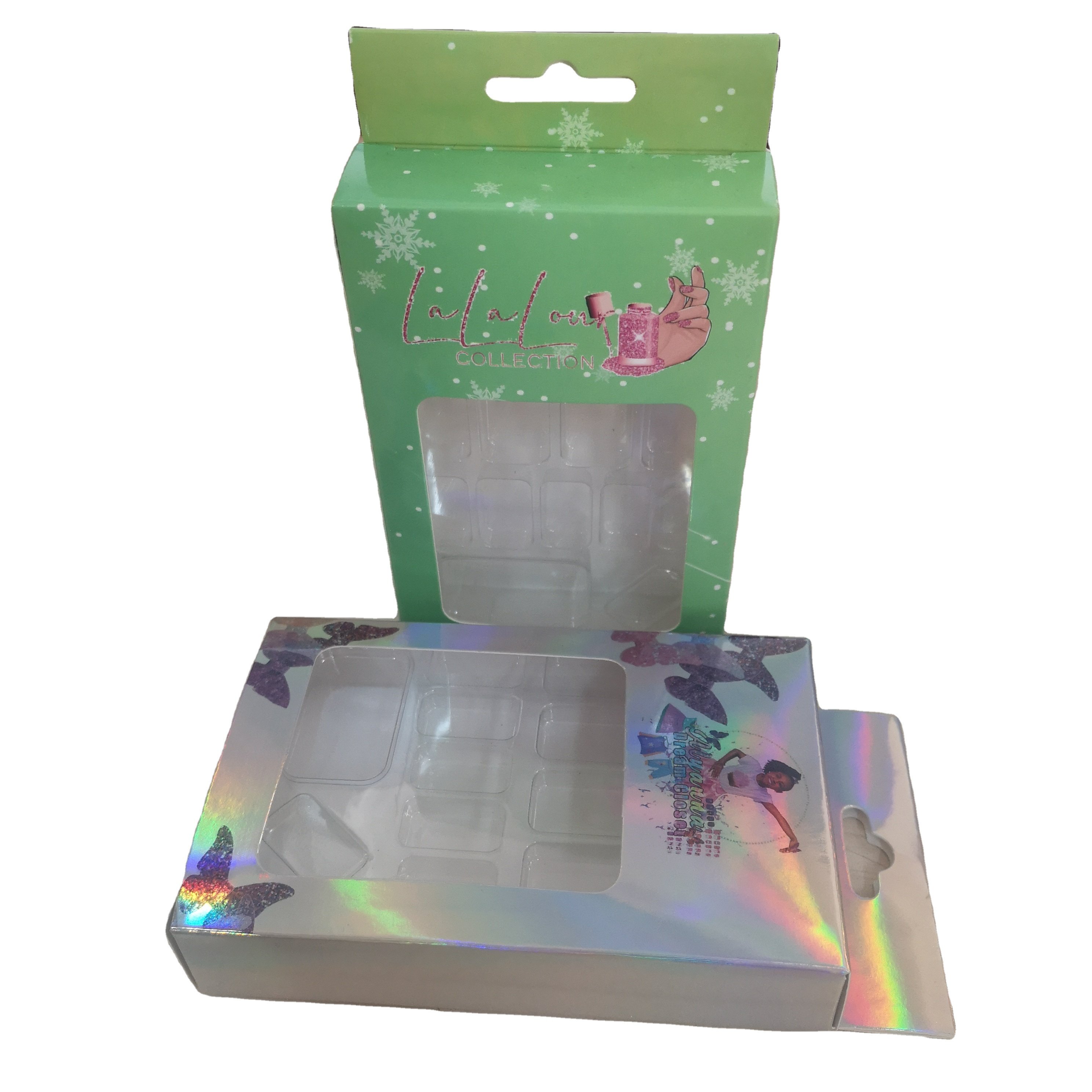 Custom hang tab puzzle toys packaging paper tuck box for crayons puzzle building blocks Hanging Box