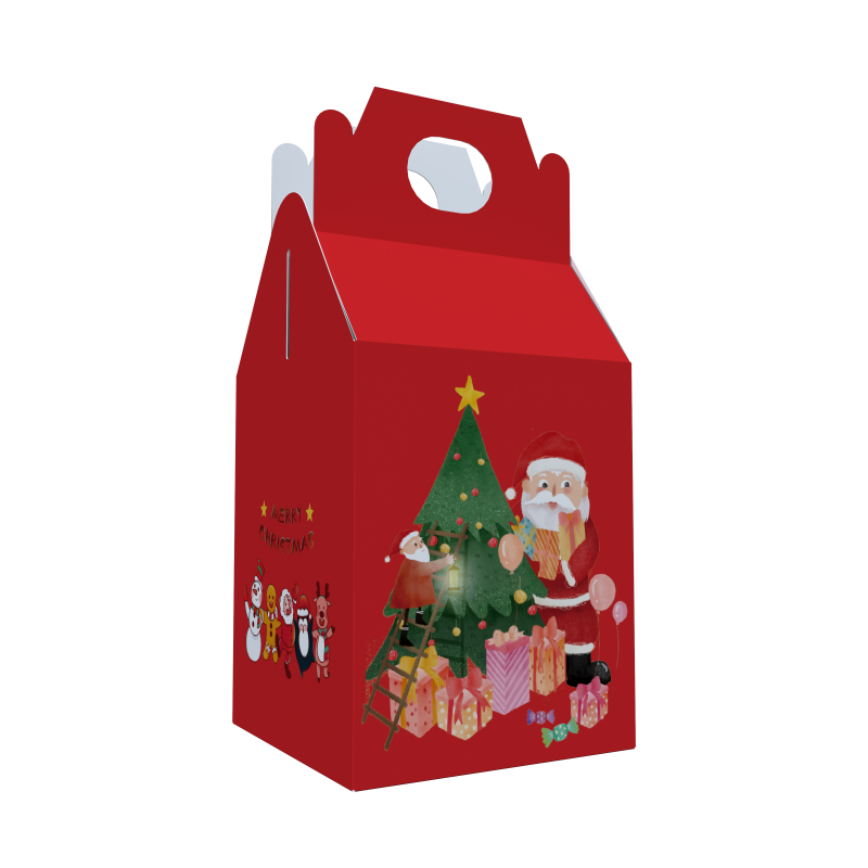 Manufacturer Custom Christmas Cake Cup Boxes Custom Logo Packaging Paper Gift Boxes With Handle