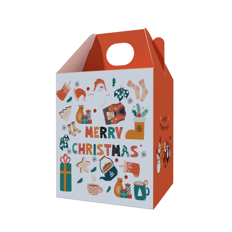 Manufacturer Custom Christmas Cake Cup Boxes Custom Logo Packaging Paper Gift Boxes With Handle