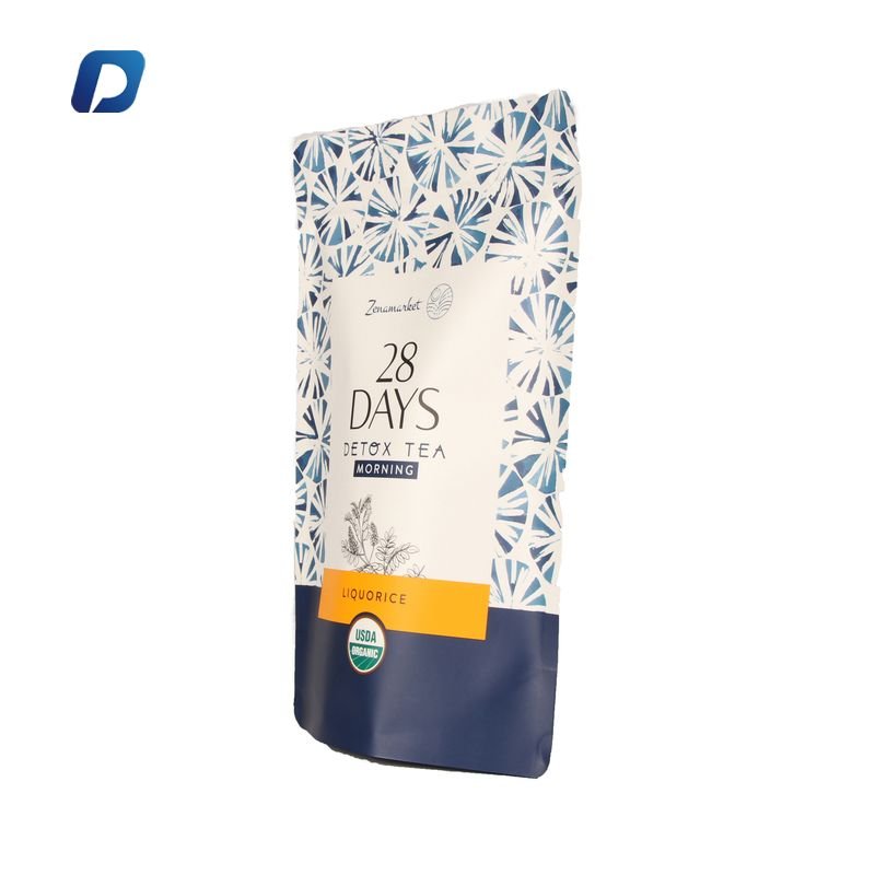 Packaging Zip Packing Pouch Custom Printed Tea Bags Compostable Biodegradable Food Grade Kraft Paper Stand Up Pouch Beverage