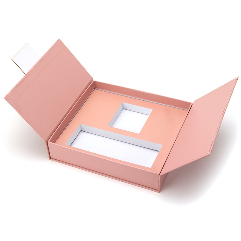 Eyelash Eyeshadow Palette Essential Oil Perfume Gift Box Factory Customization Double Door Clamshell Pink Cosmetic Lipstick Box