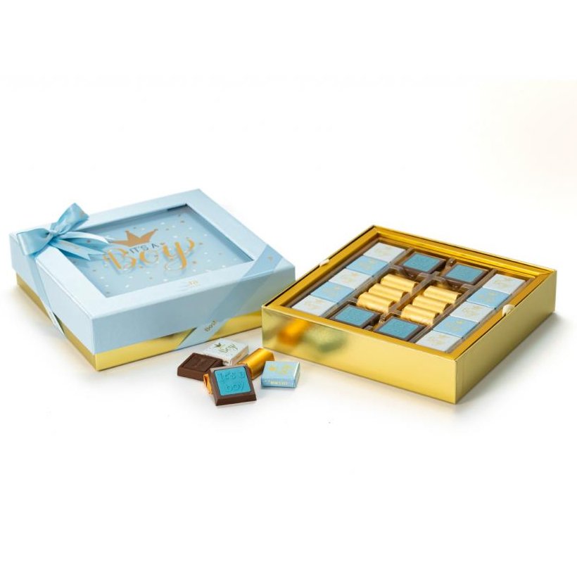 Lid Chocolate Packaging Gift Nuts Packaging Paper Box With Dividers Plastic Windows For Chocolate Packing