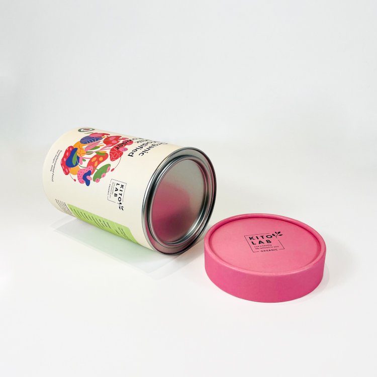 Sustainable Pure Organic custom artwork packaging paper cardboard tube cylinder box for food powder