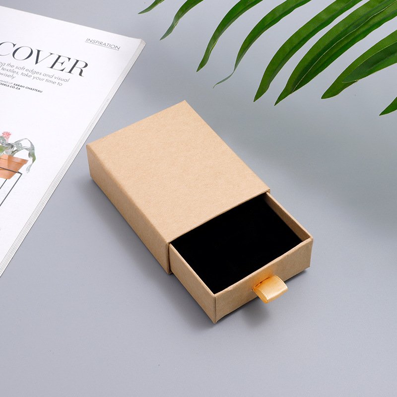 custom kraft cardboard jewelry box wholesale with logo printing ever Mini packaging luxury small necklace ring gift paper boxes