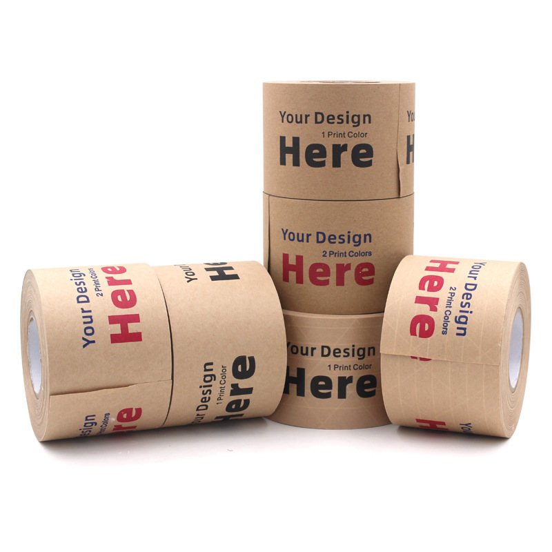 Custom Logo Printed Packaging Packing Customized Kraft Paper Tape With Logo Printing 4Cm 4713