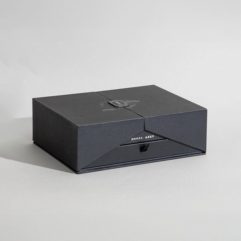 customized Printing process logo Luxury brand product gift display sales Drawer lift magnetic 2 doors paper packaging box