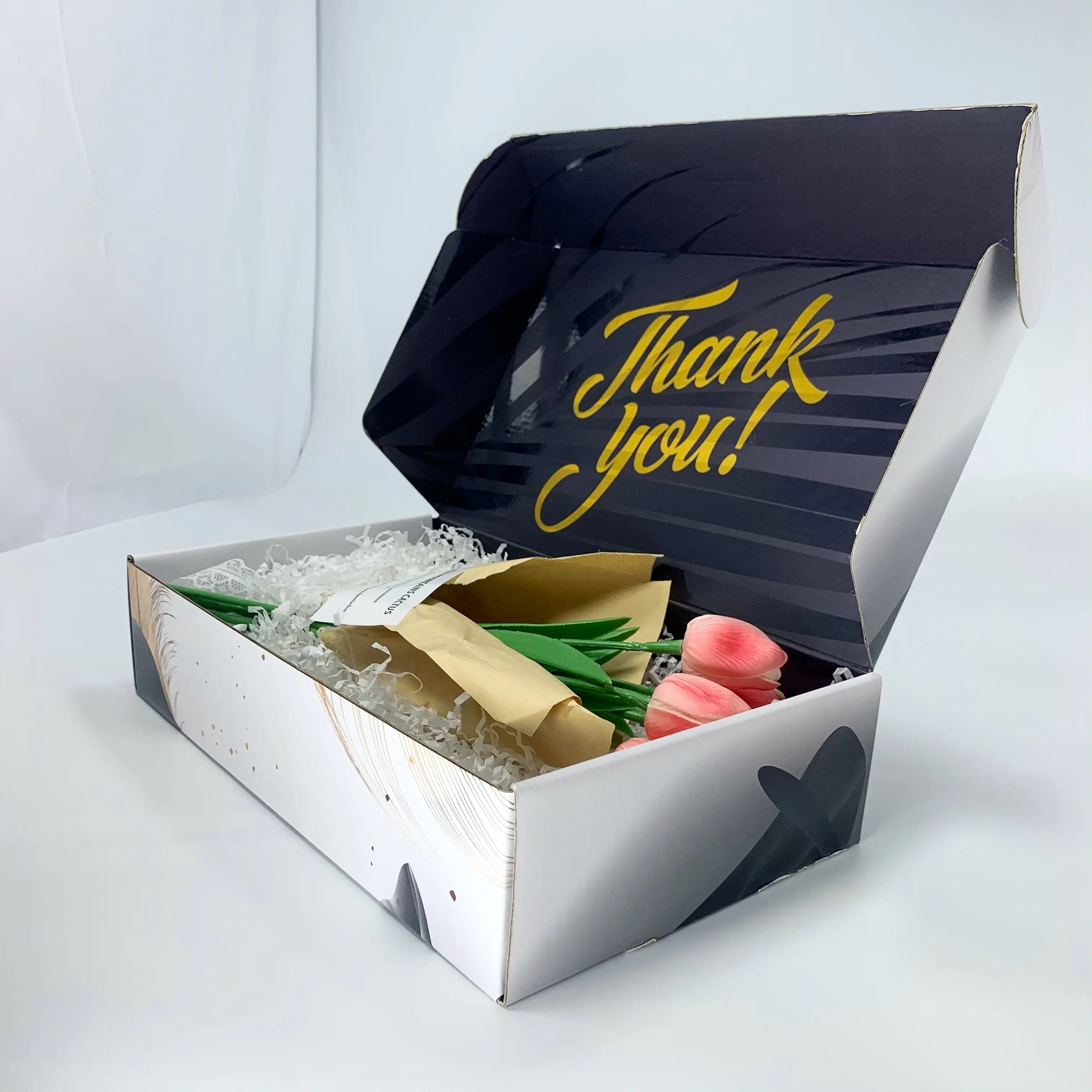 Custom Double Side LOGO Printed Recycle Material Foil UV Stamping Corrugated Mailer Boxes Shipping Box For Packaging